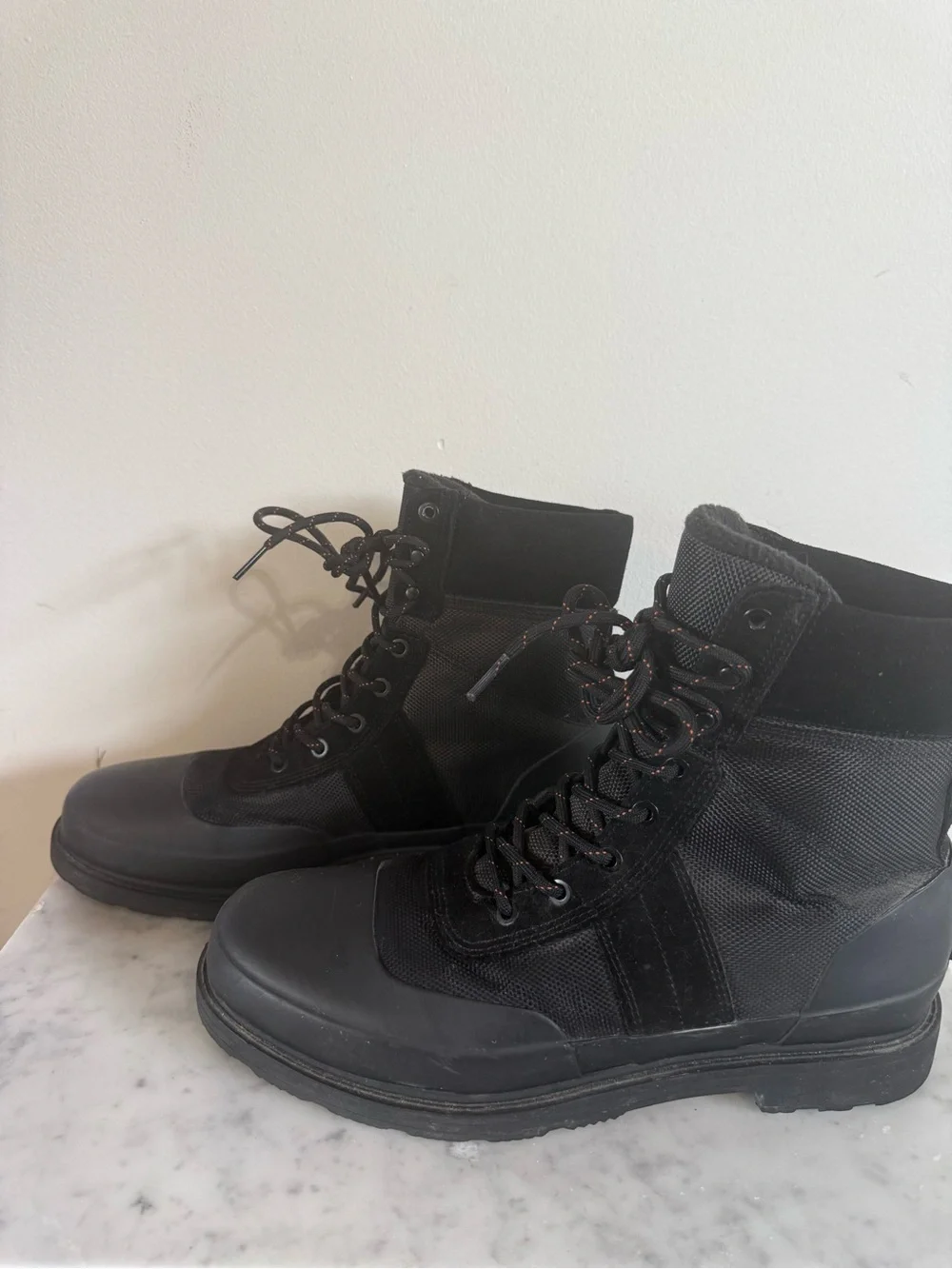 Hunter Men's Black Waterproof Lace-Up Rain & Snow Boots